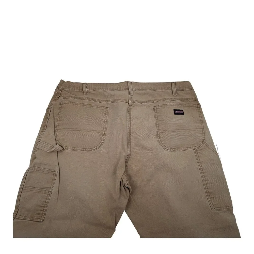 VTG Dickies Men’s Brown Double Knee Duck Canvas Carpenter Pants 42x30 Distressed